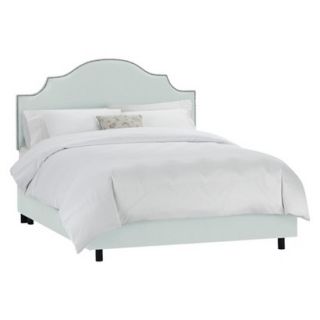 Skyline Twin Bed Skyline Furniture Brittany Velvet Bed   Blue