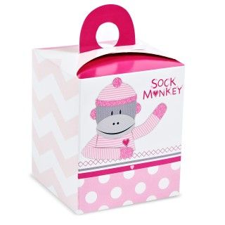 Sock Monkey Pink Cupcake Boxes (4)