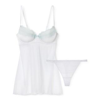 Gilligan & OMalley Womens Bridal Cupped Babydoll Set   White XL