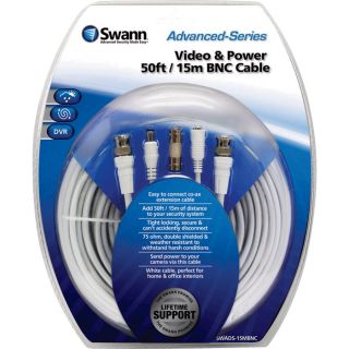 Swann Video and Power BNC Cord   50 Ft./15.240M, Model SWADS 15MBNC GL
