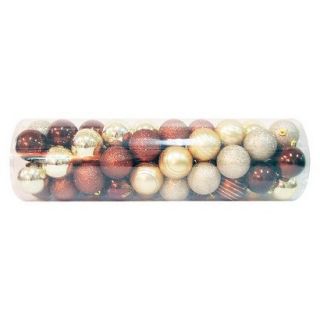 50 Piece Shatterproof Ornament Set   Chocolate/Champagne