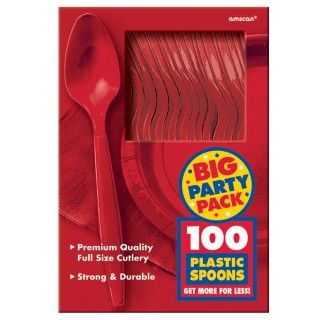 Apple Red Big Party Pack Spoons