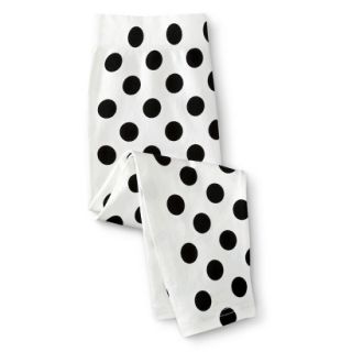 Xhilaration Girls Seamless Polkadot Capri Legging   White M/L