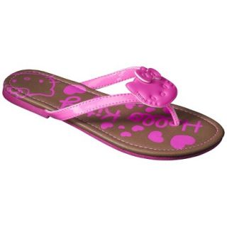 Girls Hello Kitty Flip Flop Sandals   Neon Pink L