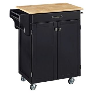 Kitchen Cart: Home Styles Cart with Wood Top   Black/Natural