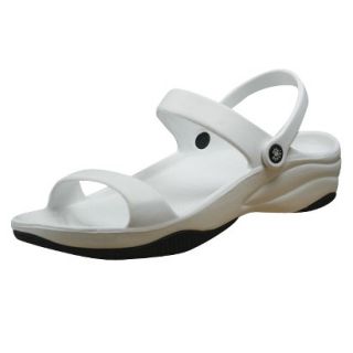 USADawgs White / Black Premium Womens 3 Strap Sandal   5