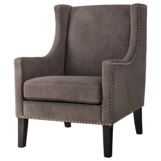 Skyline Upholstered Chair: Jackson Upholstered Wingback Chair   Gray velvet