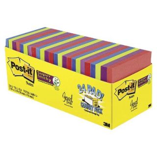 Post it Super Sticky Notes   Assorted (24 Pads Per Box)