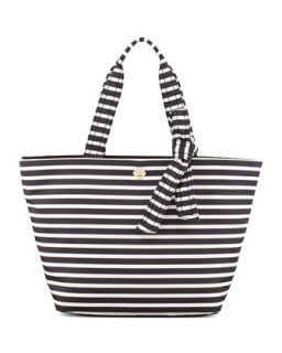 flatiron barbara striped nylon tote bag, black/white   kate spade new york