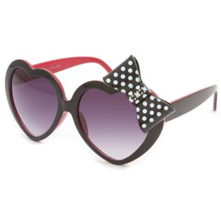 Full Til Bow Heart Sunglasses Black One Size For Women 231314100