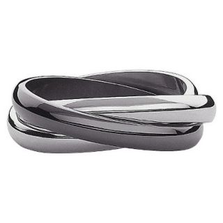 Stainless Steel 3 Band Ring Size 9   Black And White