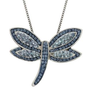 Blue Dragonfly Swarovski Elements Pendant in Sterling Silver (18)