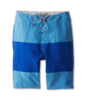 Volcom Kids Heather Stripe Boardshort Boys Swimwear (Blue)