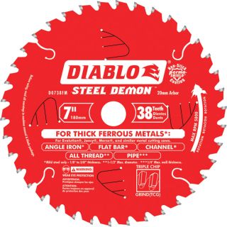 Diablo Steel Demon Circular Saw Blade   7 Inch, 38 Tooth, For Ferrous Metals,
