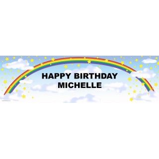 Rainbow Stars Personalized Birthday Banner
