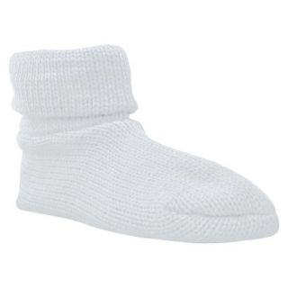 Womens MUK LUKS Cuff Slipper Sock W/ Anti Skid   White