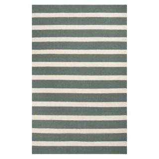 Stripe Flat Weave Area Rug   Green (5x8)