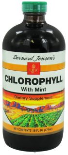 Bernard Jensen   Chlorophyll Liquid with Mint 70 mg.   16 oz.