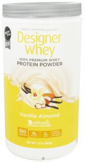 Designer Protein   Designer Whey 100% Whey Protein Powder Vanilla Almond   1.9 lbs.