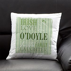Personalized Decorative Throw Pillows   Irish Family