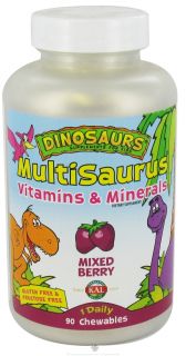 Kal   Dinosaurs Multisaurus Vitamins & Minerals Mixed Berry   90 Chewable Tablets