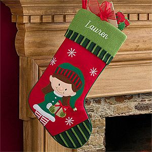 Personalized Christmas Stockings for Girls   Santas Helper