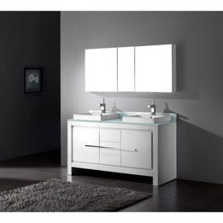 Madeli Vicenza 60 Double Bathroom Vanity   Glossy White