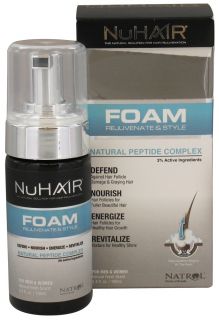 Nu Hair   Foam Rejuvenate & Style Natural Peptide Complex For Men & Women Fresh Scent   3.4 oz.