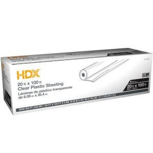 HDX 20 ft. x 100 ft. Clear 6 mil Plastic Sheeting CFHD0620C