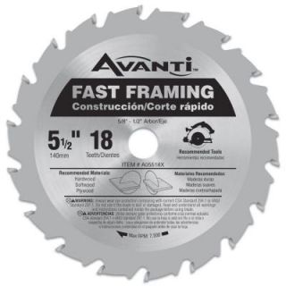 Avanti 5 1/2 in. x 18 Tooth Fast Finish Circular Saw Blade A05518X