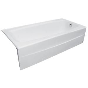 American Standard Spectra 5 1/2 ft. Cast Iron Bathtub with Right Hand Drain in White 2696.102.020