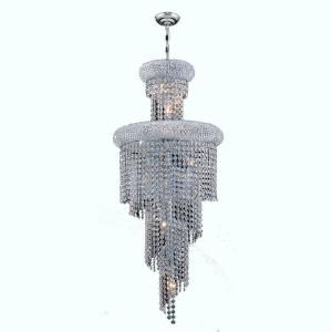 Worldwide Lighting Empire Collection 10 Light Chrome Chandelier with Clear Crystal Shade W83029C16