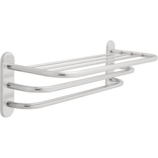 Delta 24 in. Concealed Mounting Towel Shelf in Chrome with Two Towel Bars 43424