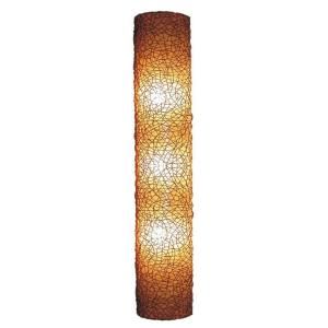 Jeffan Modern 75 in. Amber Half Moon Shaped Wall Sconce With Natural Rattan Accent LM 680A