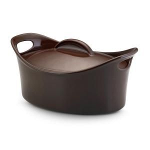 Rachael Ray Casseroval 4 1/4 qt. Covered Casserole in Brown 55289