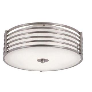 Filament Design Cabernet Collection 3 Light Brushed Nickel Semi Flush Mount with White Frosted Shade CLI WUP594585