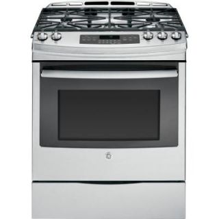 GE 5.6 cu. ft. Slide In Gas Range with Self Cleaning Convection Oven in Stainless Steel JGS750SEFSS