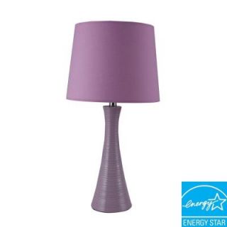ORE International 30 in. Ceramic Ribbed Purple Table Lamp 31179PU