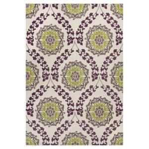 Kas Rugs Tapestry Weave Ivory/Purple 3 ft. 3 in. x 5 ft. 3 in. Area Rug MUL340333X53