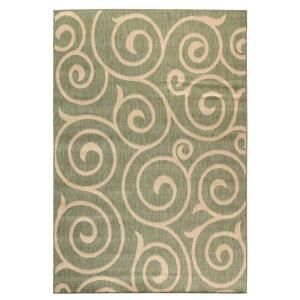 Home Decorators Collection Whirl Natural and Sage 5 ft. 10 in. x 9 ft. 2 in. Area Rug 0527720620