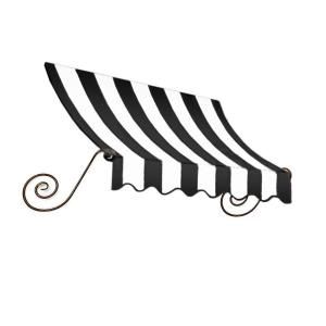 AWNTECH 10 ft. Charleston Window Awning (31 in. H x 24 in. D) in Black/White Stripe CH22 10KW