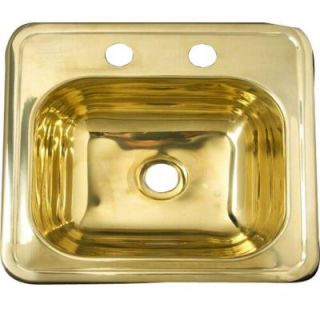 Pegasus 15 in. x 15 in. Single Bowl Drop In Bar Sink in Polished Brass DISCONTINUED 5762BP