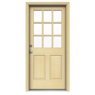 Hemlock 9 Lite Unfinished Entry Door with AuraLast Jamb and Brickmold O10722
