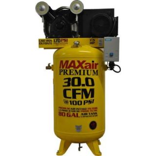 Maxair Premium Industrial 80 Gal. 7.5 HP Electric 575 Volt Single Stage 3 Phase Vertical Air Compressor C7580V1 CS MAP