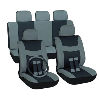 Oxgord Grey 17 piece Car Seat Cover Automotive Set
