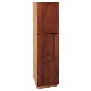 Home Decorators Collection Assembled 18x84x21 in. Vanity Linen Cabinet with Doors Hinged Left in Kingsbridge Cabernet VLC182184L KCB