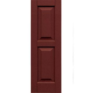 Winworks Wood Composite 12 in. x 35 in. Raised Panel Shutters Pair #650 Board and Batten Red 51235650