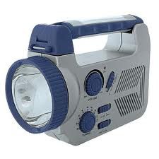 Solar Style SC006 Flashlight Sure Power Solar Radio, Accessory Charger, amp; Emergency Light Blue and Gray