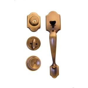 Defiant Springfield Handleset Brandywine Knob in Antique Brass DISCONTINUED 912183