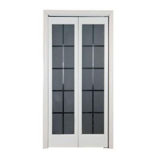 Pinecroft Colonial Glass Wood Universal/Reversible Interior Bi fold Door 873726WT
